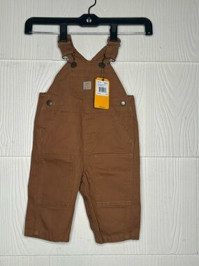 Carhartt Kids Tan Brown Overalls with Front Pockets